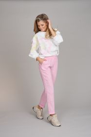 Witte sweater met roze/ gele bloem Senso