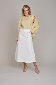 Mosterdgele gehaakte gilet Hemisphere