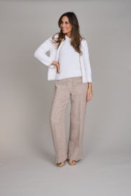 Taupe broek met boord onderaan D.Exterior