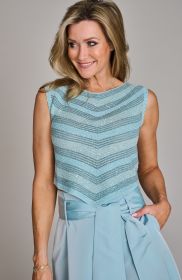 Blauwe top met strepen D.Exterior