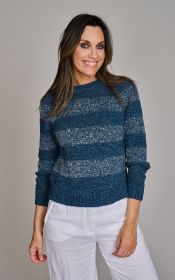 Blauwe gestreepte pull D.Exterior