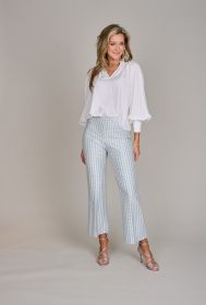 Broek met lichtblauwe/ witte print Seductive