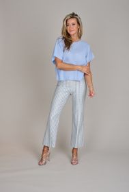 Lichtblauwe pull met kort mouwen Henry Christ