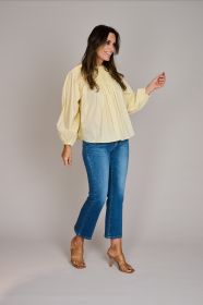 Gele bloes met plooien Ralph Lauren