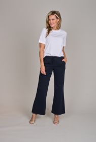 Witte T-shirt met tricot boord Margittes