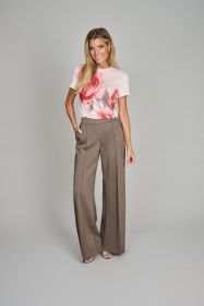 Taupe broek op elastiek Riani