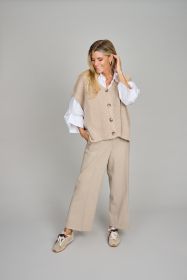 Beige grof gebreide gilet Riani