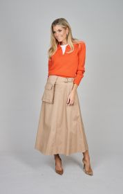 Beige rok met riem Riani