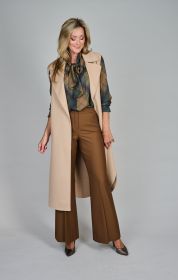 Beige lange mouwloze vest Riani