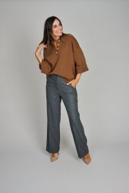 Camel oversized pull met gouden knopen Riani