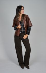 Bruine lederen vest Riani