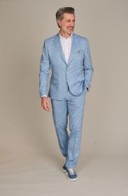 Lichtblauw gestreepte kostuumvest Zuitable