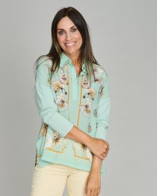 Mint bloes met bloemenprint Marc Cain