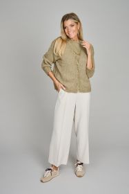 Groene gilet met boord in kant Luisa Cerano