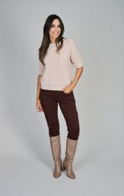 Beige pull met borstzak Luisa Cerano
