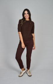 Bruine pull met borstzak Luisa Cerano
