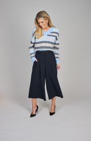 V-hals pull met verschillende kleuren strepen Anneclaire