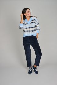 Blauwe broek in velours Anneclaire