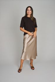 Bruine T-shirt met ton-sur-ton fantasie Margittes