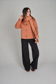 Briquekleurige mantel Luisa Cerano