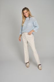 Lichtblauwe pull met gaatjes Peserico