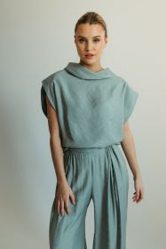 Groene bloes met ronde kraag NXI