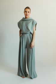 Groene broek met plooien NXI