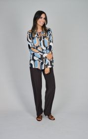 Multicolor bloes met grafische print Joseph Ribkoff
