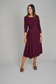 Bordeaux kleed met drappage Joseph Ribkoff