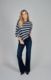 Marine/ grijs gestreepte pull Lalotti