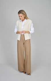 Ecru mouwloze gilet Des Petits Hauts