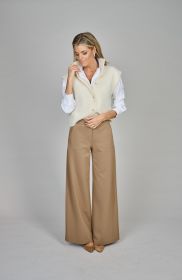 Ecru mouwloze gilet met knopen Des Petits Hauts
