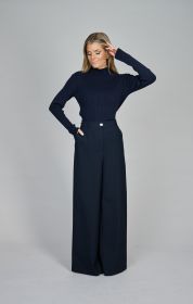 Marine rolkraagpull met ribbel Caroline Biss